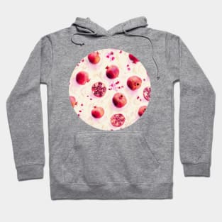 Painted Pomegranates with Gold Leaf Pattern Hoodie